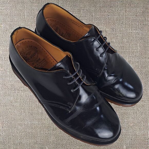 Dr. Martens Vintage 90s Black Leather Oxfords UK Made US 10 Punk Style Original main image 9